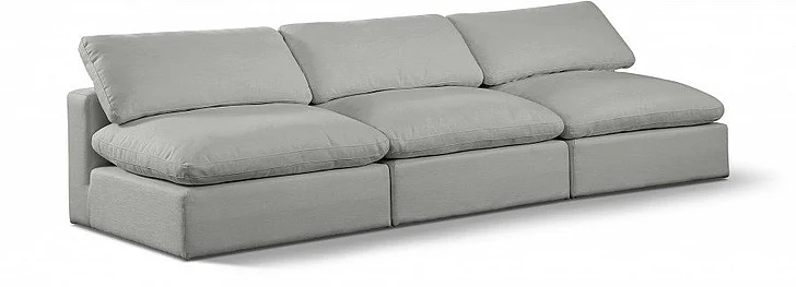 Meridian Comfy Linen Textured Fabric Sofa in Grey Linen Textured Fabric 187Grey-S117