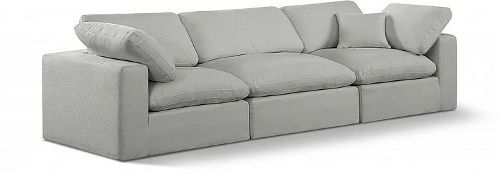 Meridian Comfy Linen Textured Fabric Sofa in Grey Linen Textured Fabric 187Grey-S119
