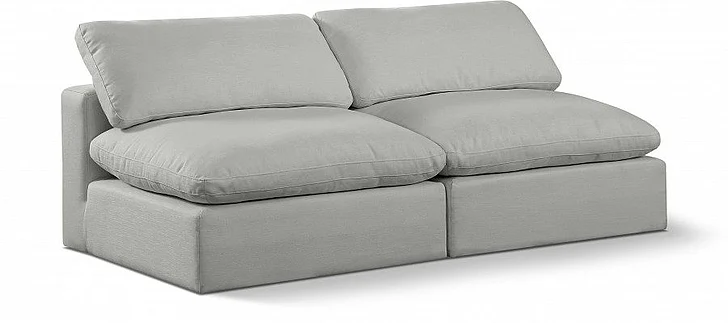 Meridian Comfy Linen Textured Fabric Sofa in Grey Linen Textured Fabric 187Grey-S78
