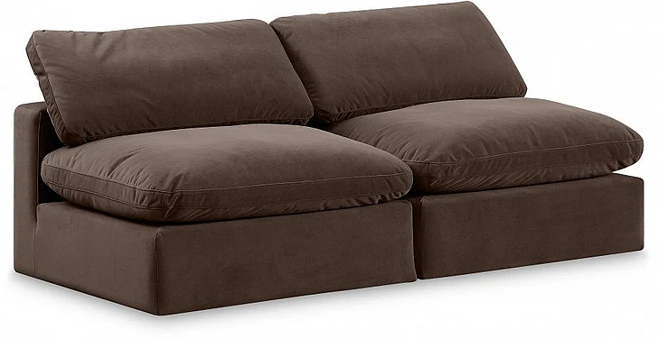 Meridian Comfy Velvet Sofa in Brown Velvet 189Brown-S78