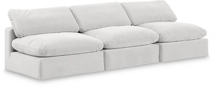 Meridian Comfy Velvet Sofa in Cream Velvet 189Cream-S117