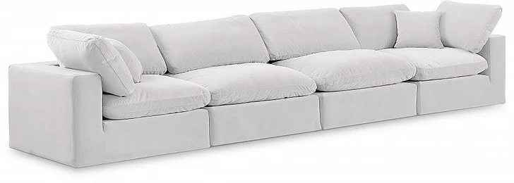 Meridian Comfy Velvet Sofa in Cream Velvet 189Cream-S158