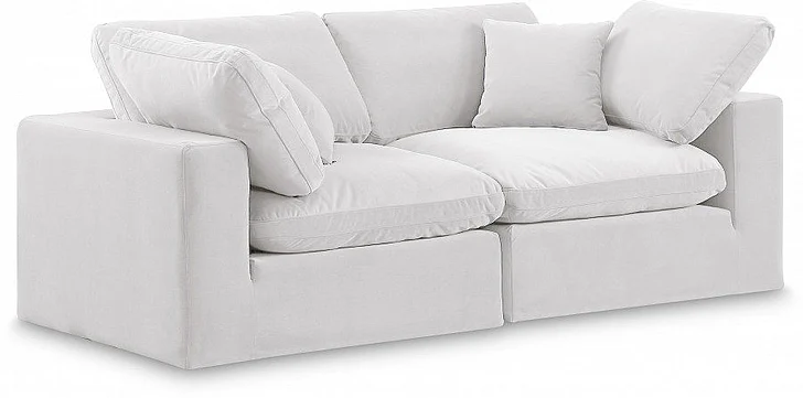 Meridian Comfy Velvet Sofa in Cream Velvet 189Cream-S80