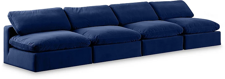 Meridian Comfy Velvet Sofa in Navy Velvet 189Navy-S156