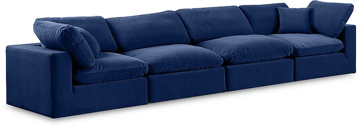 Meridian Comfy Velvet Sofa in Navy Velvet 189Navy-S158