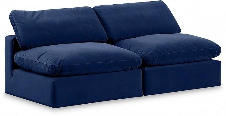 Meridian Comfy Velvet Sofa in Navy Velvet 189Navy-S78