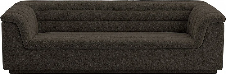 Meridian Cascade Boucle Fabric Sofa in Brown Boucle Fabric 191Brown-S