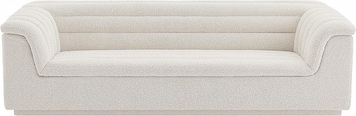 Meridian Cascade Boucle Fabric Sofa in Cream Boucle Fabric 191Cream-S