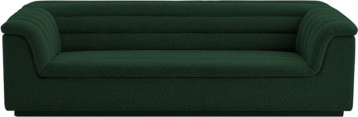 Meridian Cascade Boucle Fabric Sofa in Green Boucle Fabric 191Green-S
