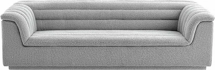 Meridian Cascade Boucle Fabric Sofa in Grey Boucle Fabric 191Grey-S