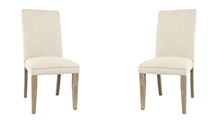 Jofran Carlyle Crossing Upholstered Chair in Cream/Rustic Distressed Pine 1921-405KD (Set of 2)