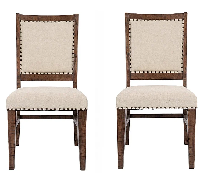 Jofran Fairview Dining Side Chair in Dark Oak/Cream 1931-385KD (Set of 2)