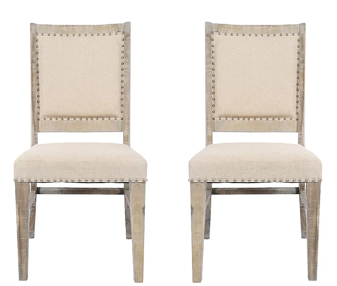 Jofran Fairview Dining Side Chair in Ash/Cream 1933-385KD (Set of 2)