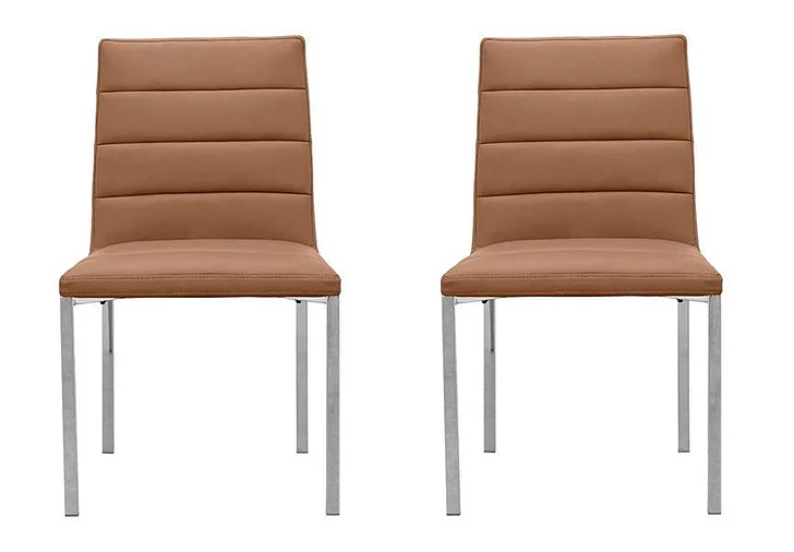 Modus Amalfi Metal Back Dining Chair in Cognac/Chrome 1A8366M (Set of 2)