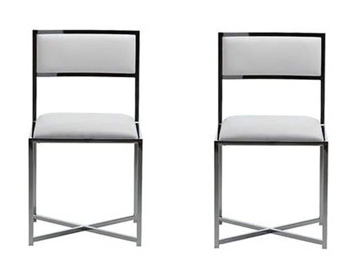 Modus Amalfi X-Base Dining Chair in White/Chrome 1AA466X (Set of 2)