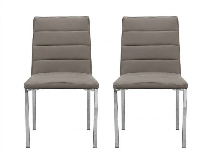 Modus Amalfi Metal Back Dining Chair in Taupe/Chrome 1AE266M (Set of 2)