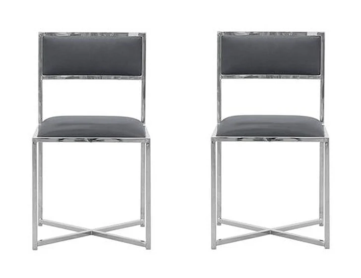 Modus Amalfi X-Base Dining Chair in Cobalt/Chrome 1AE866X (Set of 2)