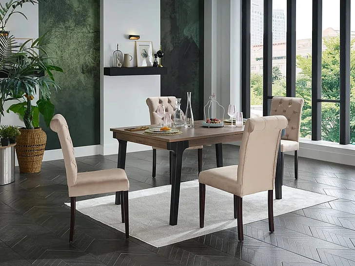 Bellona Furniture Kennedy 5-Piece Formal Dining Room Set in Walnut