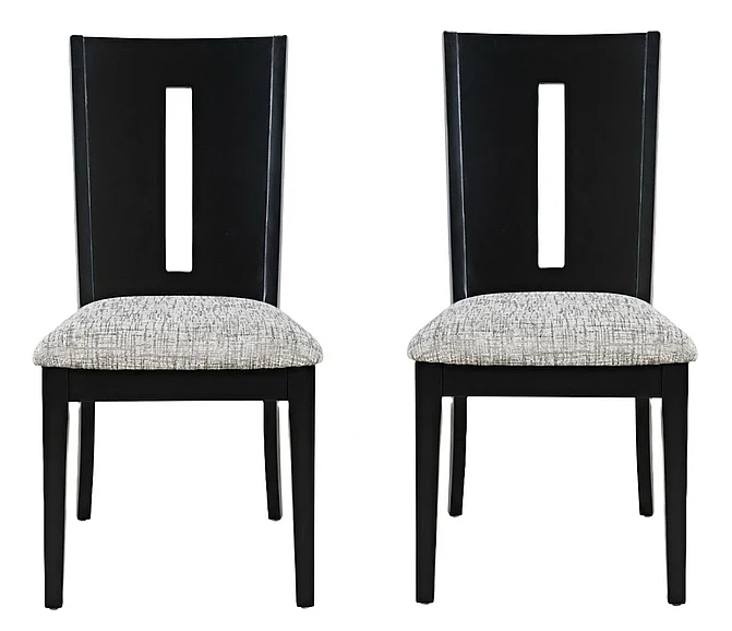 Jofran Urban Icon Slotback Chair in Black 2004-390KD (Set of 2)