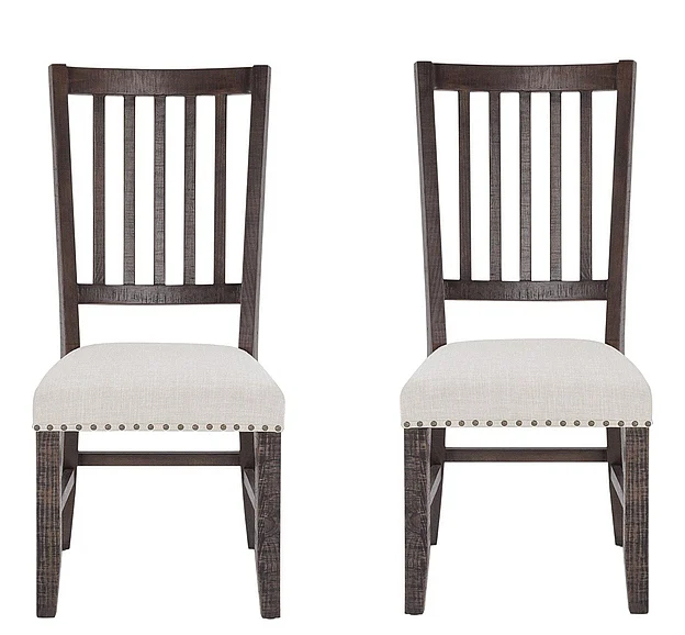 Jofran Willow Creek Slatback Chair in Cream/Rich Distressed 2021-398KD (Set of 2)