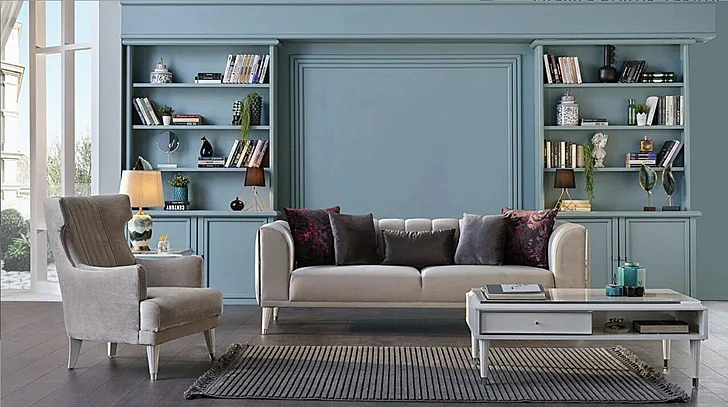 Bellona Furniture Gravita 2-Piece Living Room Set in Deren Beige