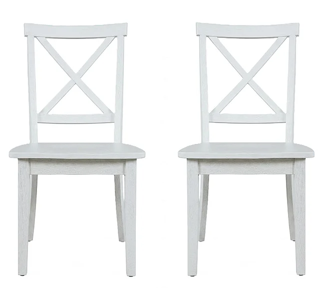 Jofran Eastern Tides X Back Dining Chair in Blanc 2146-370KD (Set of 2)
