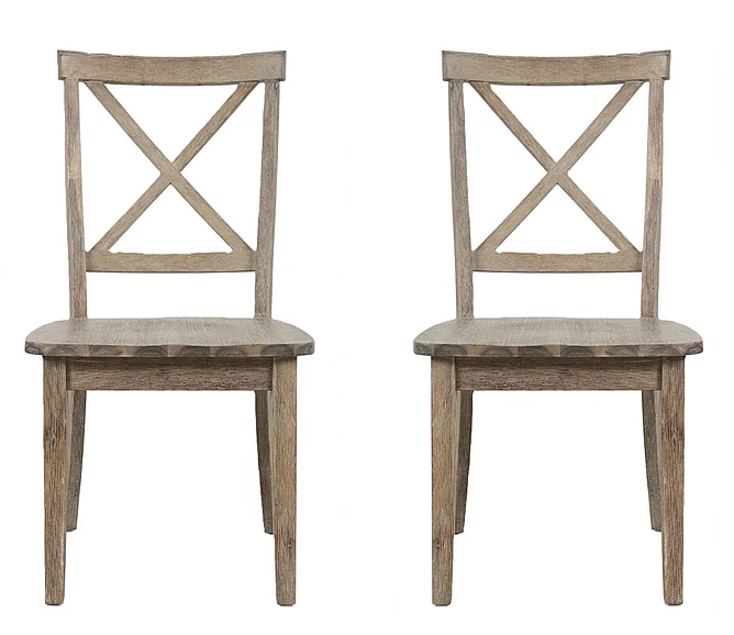 Jofran Eastern Tides X Back Dining Chair in Bisque 2148-370KD (Set of 2)