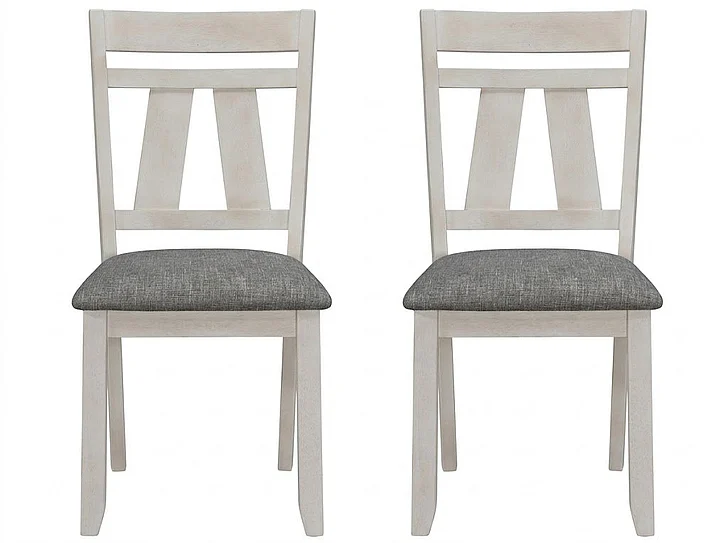 Crown Mark Maribelle Side Chair in Chalk/Grey 2158CG-S (Set of 2)