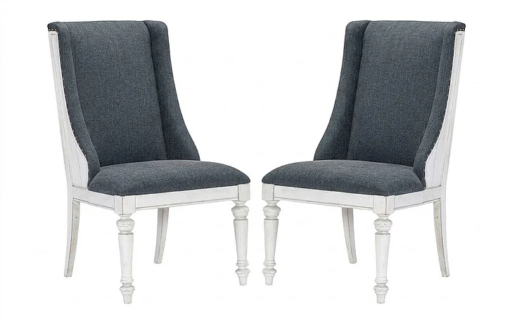 Legacy Classic Cottage Park Upholstered Host Chair (Set of 2) in Aged White 2430-450 PROMO #LCF-9/26/Fall Sale WH