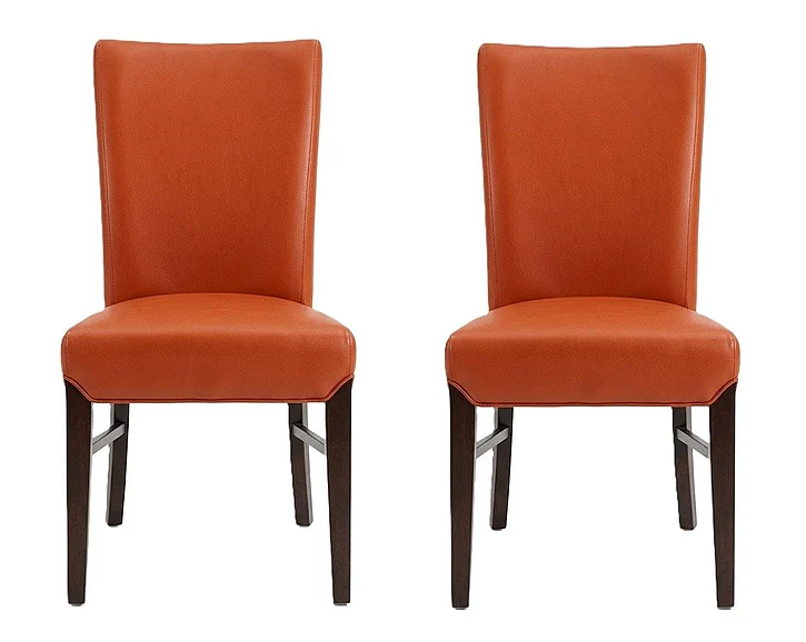 NPD Milton Bonded Dining Leather Chair in Pumpkin (Set of 2) 268239B-8141
