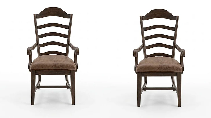 Liberty Furniture Paradise Valley Uph Ladder Back Arm Chair (Set of 2) in Saddle Brown 297-C2001A