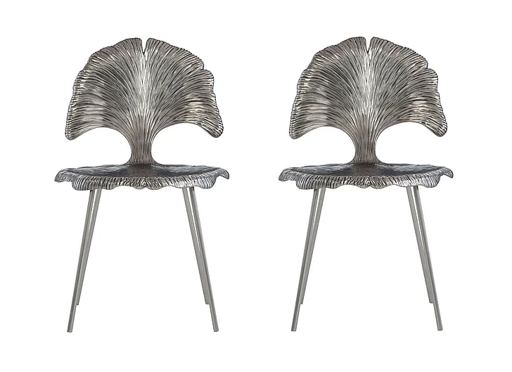 Bernhardt Interiors Felicity Metal Side Chair in Shiny Nickel (Set of 2) 301-547 PROMO