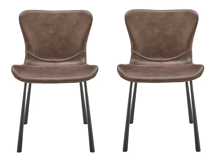 Euro Style Melody Side Chair in Dark Brown 30510BRN (Set of 2)