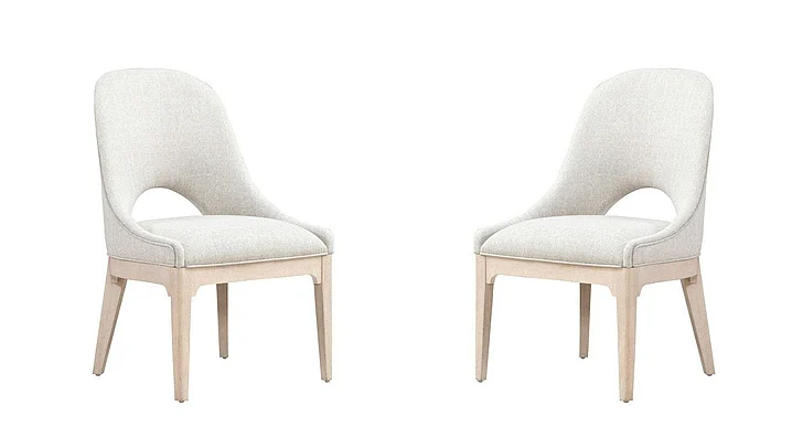 Liberty Furniture South Bend Upholstered Side Chair (Set of 2) in Cloud White 306W-C6501S