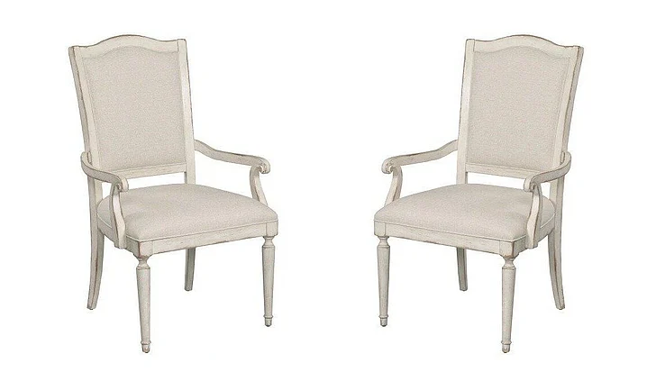 American Drew Cambric Daniella Upholstered Arm Chair in Creme (Set of 2) 309-623C