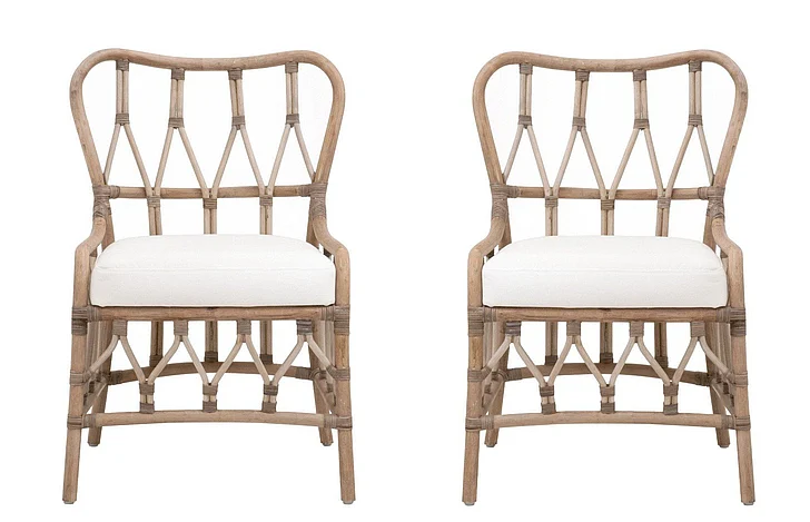 Essentials For Living Caprice Dining Chair (Set of 2) in Matte Gray Rattan 3636DC.MGMG/BLCH