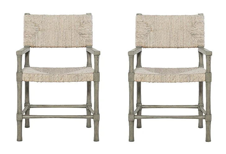 Bernhardt Interiors Palma Arm Chair (Set of 2) in Rustic Gray 369-544 SPECIAL PROMO