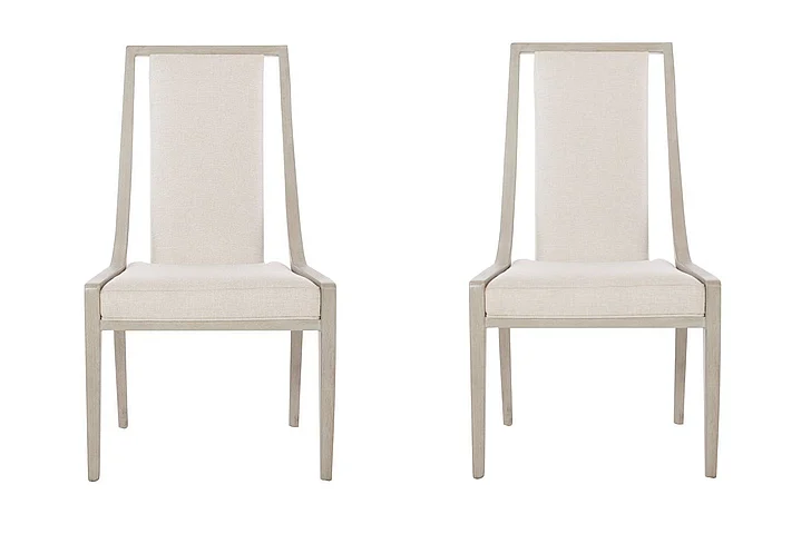 Bernhardt Axiom Upholstered Side Chair (Set of 2) in Linear Gray 381-565 PROMO