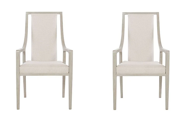 Bernhardt Axiom Upholstered Arm Chair (Set of 2) in Linear Gray 381-566 PROMO