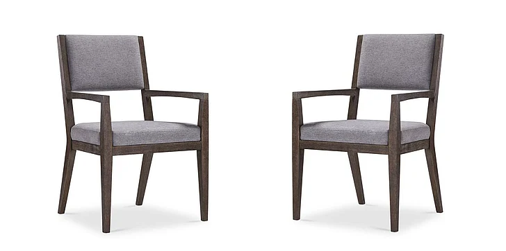 Bernhardt Linea Arm Chair in Cerused Charcoal (Set of 2) PROMO