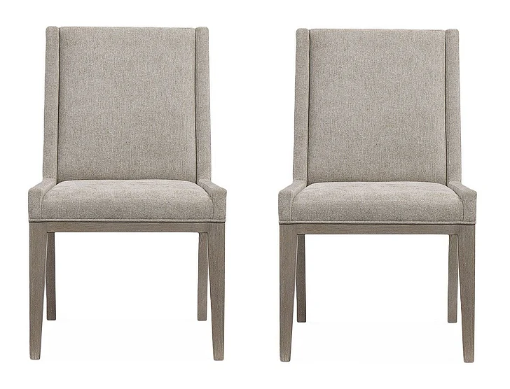 Bernhardt Linea Upholstered Side Chair in Cerused Greige (Set of 2)