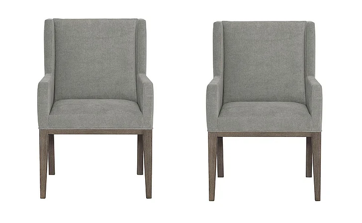 Bernhardt Linea Upholstered Arm Chair (Set of 2) in Cerused Charcoal 384X48B