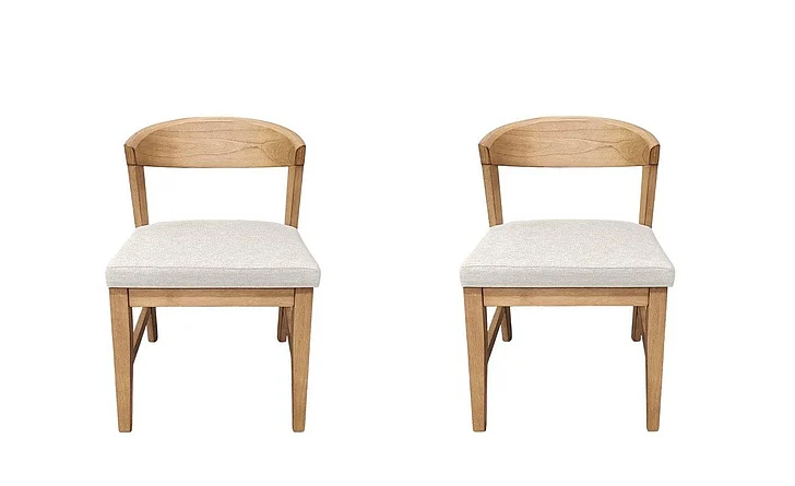 Alpine Furniture Cove Wood Back Chairs (Set of 2) Natural 3859NAT-23
