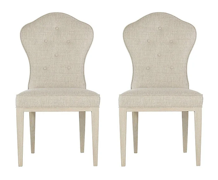 Bernhardt East Hampton Side Chair in Cerused Linen (Set of 2)
