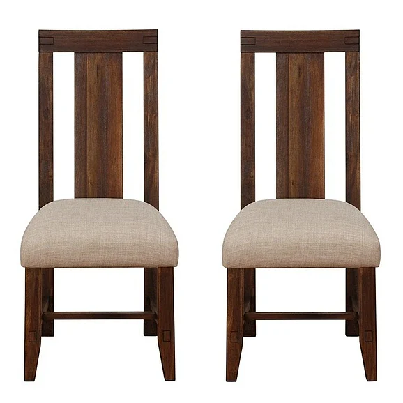 Modus Furniture Meadow Panel-Back Chair in Brick Brown 3F4166P (Set of 2)