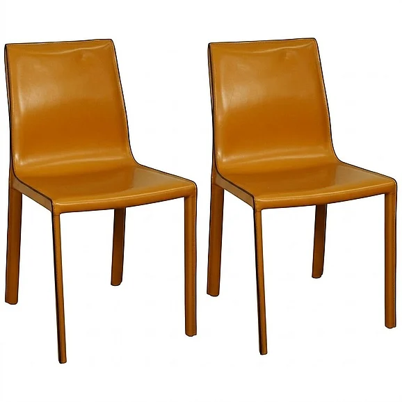 NPD Gervin Recycled Leather Dining Chair in Chestnut (Set of 2) 448233R-29