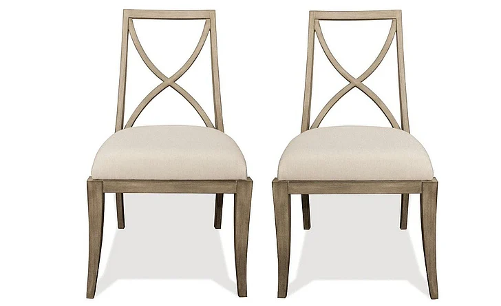 Riverside Sophie X-Back Upholstered Side Chair in Natural (Set of 2) 50357