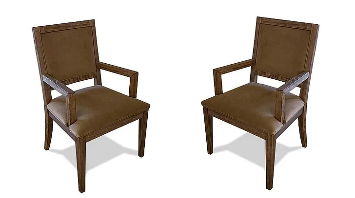 Riverside Furniture Halbrooke Upholstered Back Arm Chair in Nutmeg Oak 51858 (Set of 2)