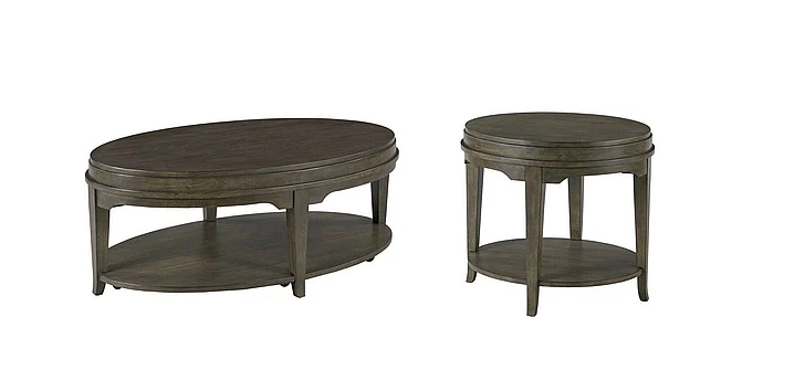 Hammary Nicolette-Hamilton 3pc Oval Occational Table Set in Charcoal