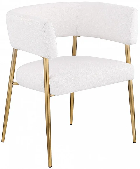 Meridian Creston Linen Textured Fabric Dining Chair in Cream Durable Linen Textured Fabric 534Cream-C